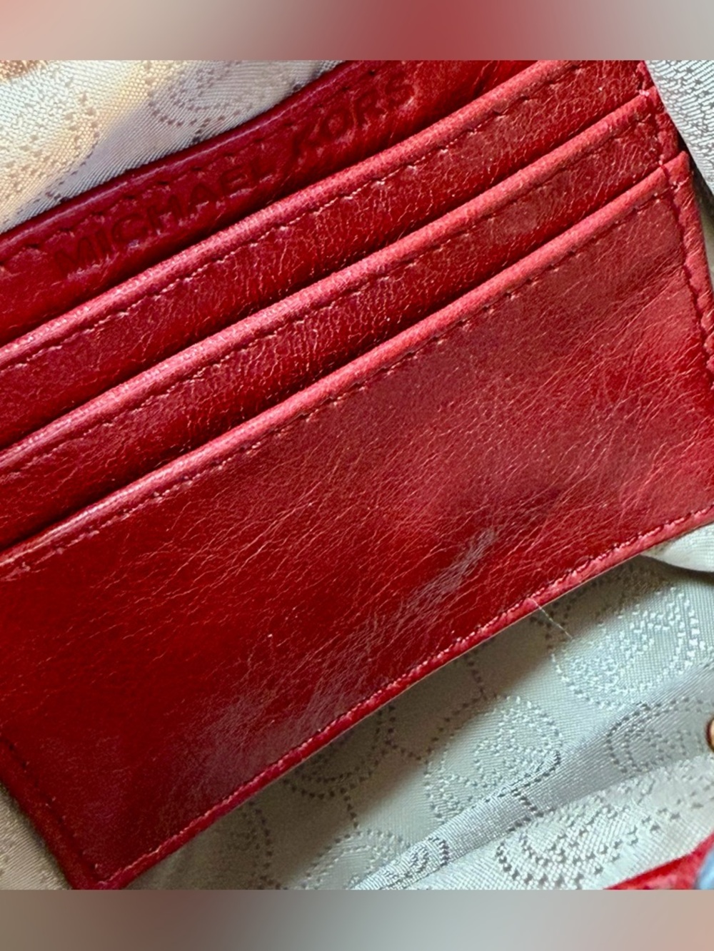 Michael Kors Frankie Small Red Quilted Leather Drawstring Bucket Bag - Picture 10 of 10